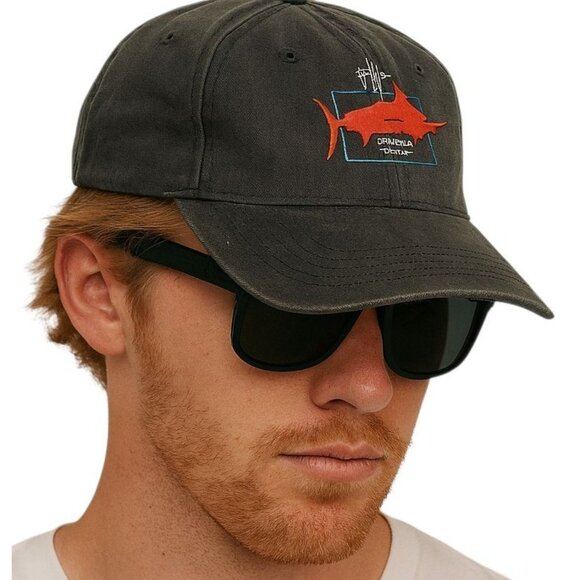 Guy Harvey Hat Cap  Strap Back Navy Blue Marlin Logo MEN'S MAN'S - Picture 1 of 11